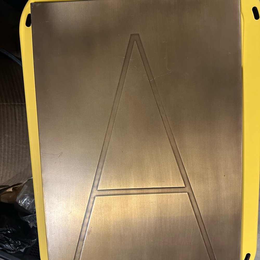 Copper initial A monogram sign
